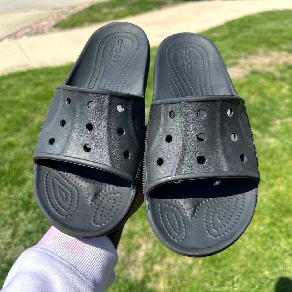 Crocs Unisex Baya II Adult Slides Size M8 W10‎ Black Sandals - Picture 13 of 17